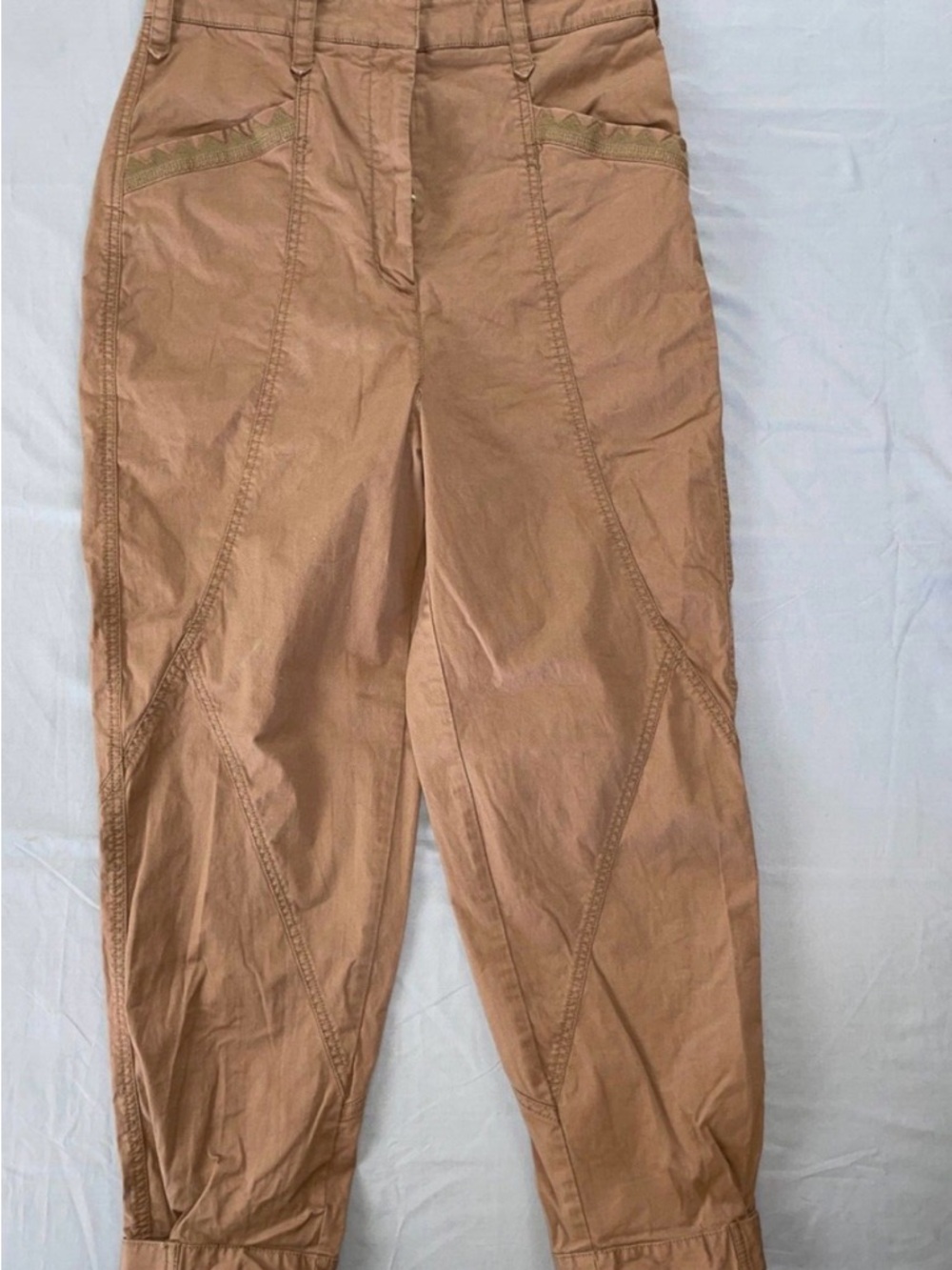 Anthropologie Snap Cuff Ultra High Rise Stretch Cotton Pants 6